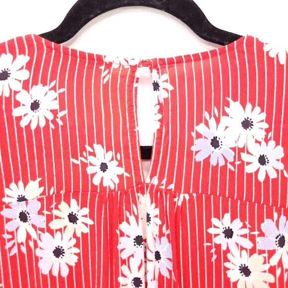 Madewell Rhyme Top in Daisy Society Blouse Size XS Flowy Drape Style Oversized - Picture 9 of 13